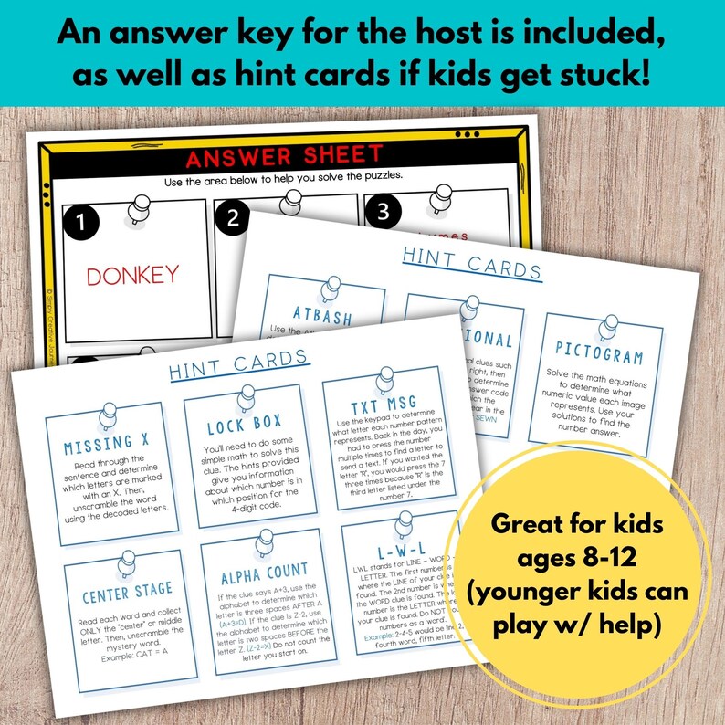 Printable Christian Easter story escape room as a Bible game for kids.