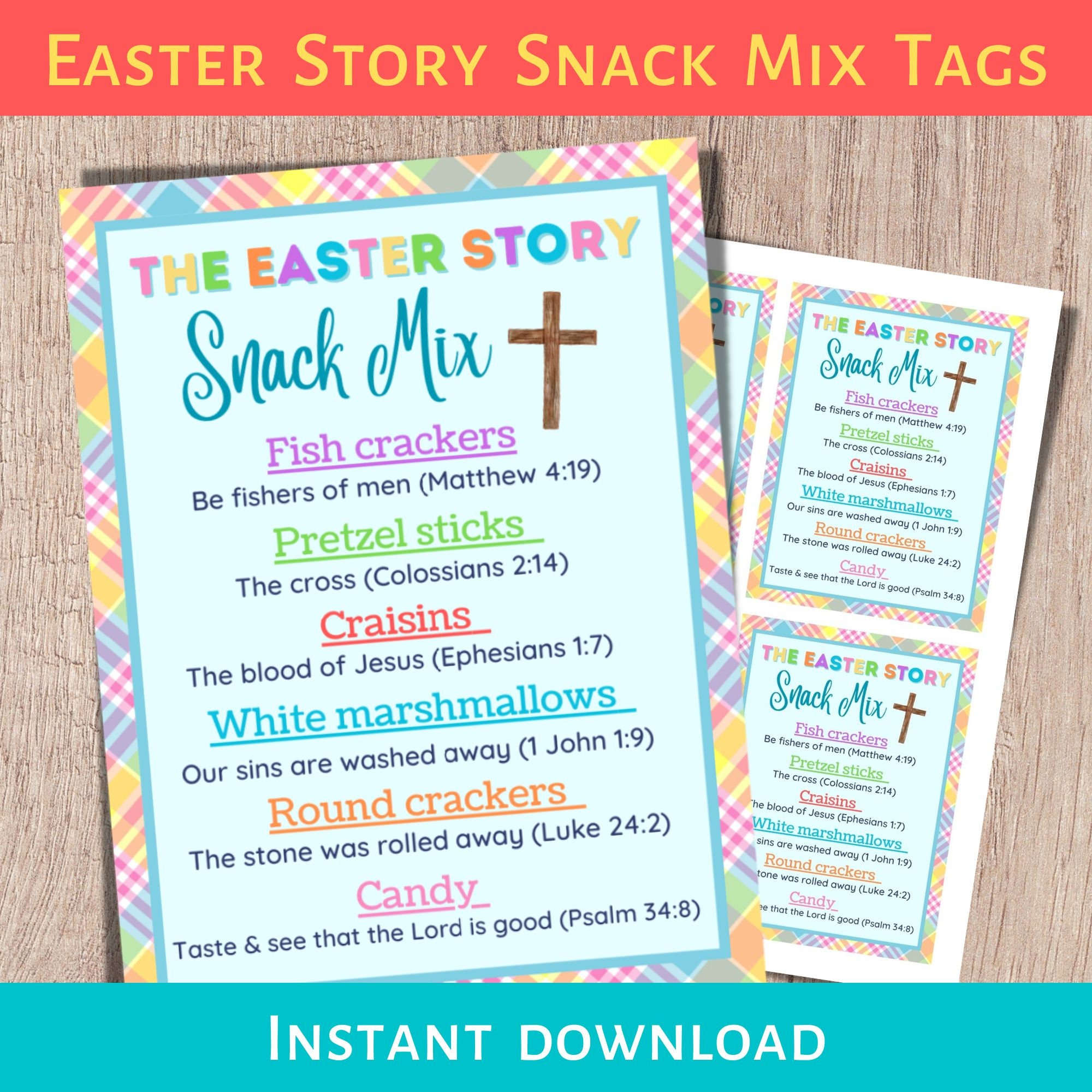 Easter Story Snack Mix Printable Religious Easter Activities Easter