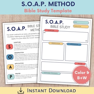 Note SOAP della Bibbia, diario di studio della Bibbia, studio della Bibbia con metodo SOAP, metodo di studio della Bibbia con metodo SOAP, mappatura dei versetti della Bibbia, modello SOAP stampabile