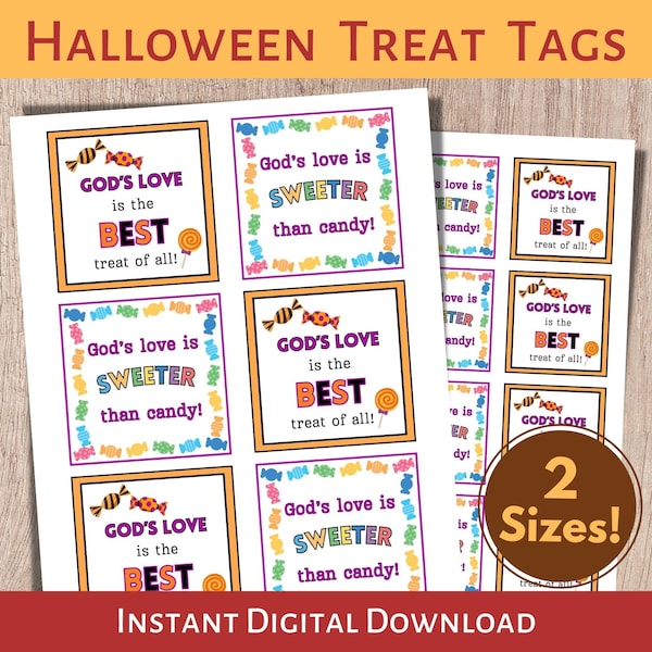 Religious Halloween Tags, Halloween Tracts, Christian Halloween Tags, Halloween Favor Tag, Church Halloween Party, Trunk or Treat Flyer