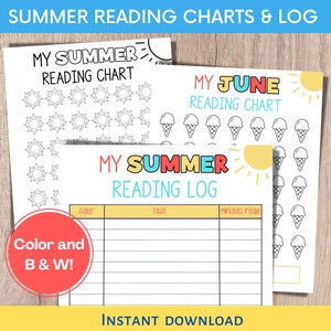Summer Reading Chart, Summer Reading Challenge, Reading Log for Kids, Summer Reading Log, Summer Reading Tracker for Kids, Kids Reading Log
