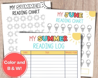 Summer Reading Chart, Summer Reading Challenge, Reading Log for Kids, Summer Reading Log, Summer Reading Tracker for Kids, Kids Reading Log