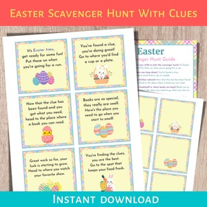 Easter Scavenger Hunt, Printable Easter Game, Indoor Scavenger Hunt, Treasure Hunt, Easter Scavenger Hunt For Kids, Easter Activity