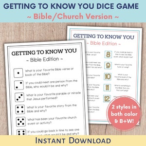 Get to Know You Dice Game, Icebreaker Game, Bible Games, Womens Ministry Games, Church Games, Conversation Starters, Sunday School Games