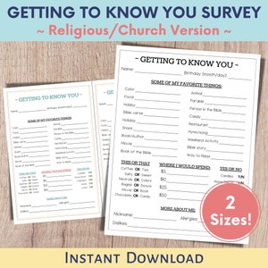 Secret Sister Church Questionnaire, Womens Ministry, Church Gift Exchange, Favorite Things List, Get to Know You, Church Staff Appreciation