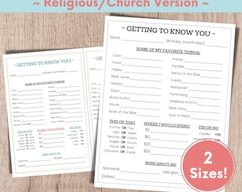 Secret Sister Church Questionnaire, Womens Ministry, Church Gift Exchange, Favorite Things List, Get to Know You, Church Staff Appreciation