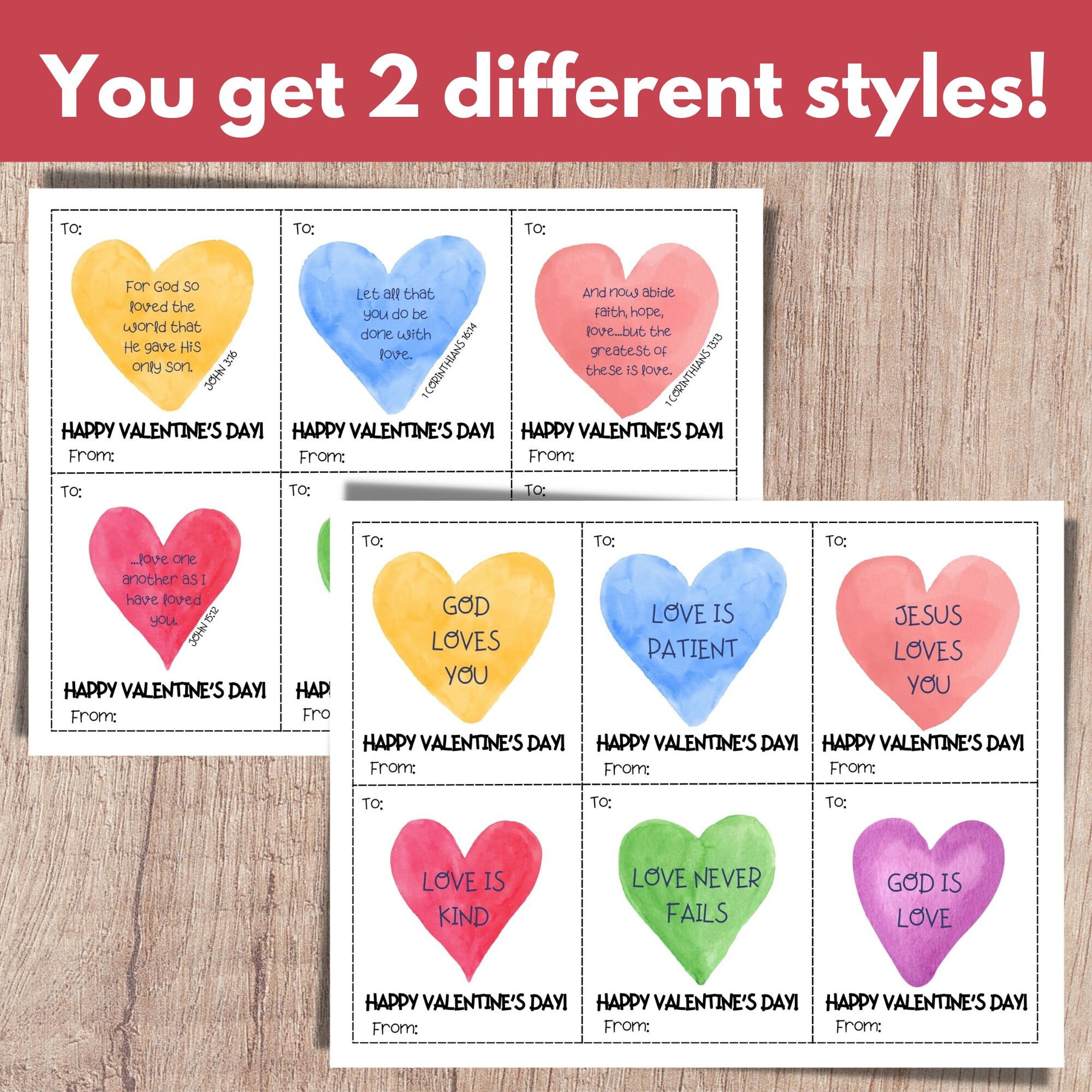 Kids Valentines Cards, Printable Bible Verse Valentine, Christian ...