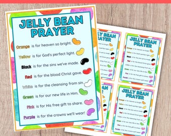 Jelly Bean Prayer, Easter Gift Tags, Favor Snack Tags, Kids Easter Lesson, Snack Treats, Church Prayer Card, Basket Stuffers, Candy Tags