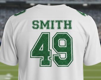 Glitter Sports Jersey Number and Name Iron-On Decal, Custom Team