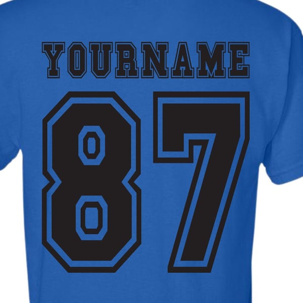 Custom iron-on sports kit number and name, Personalized jersey name decal, Custom team iron on