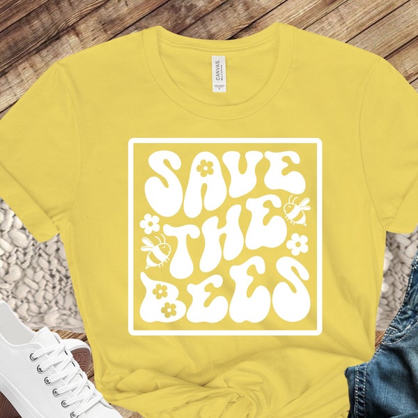 Save the Bees Decal, Heat Transfer Decal, Save the Bees Iron on Transfer, Plant Flowers save the beesIron on Transfer
