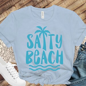 Salty Beach, Beach Lover Decal, Beach Decal, Ready to Press Decal, Vacation Iron on Transfer