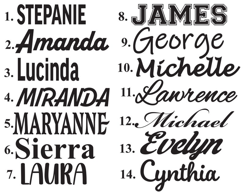 Personalized Name Iron On Decal | Custom Heat Transfer Vinyl for Shirts, Backpacks & Cheer Bows image 2