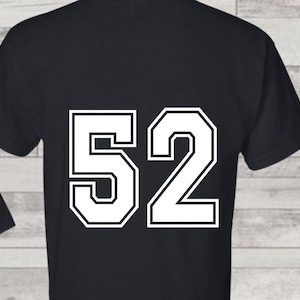Custom iron-on sports number and name, Personalized jersey number decal, Custom team iron-on