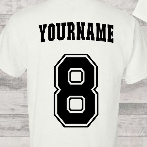 Custom iron-on sports kit number and name, Personalized jersey name decal, Custom team iron on