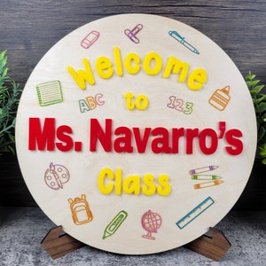 Personalized Teacher Door Sign, Classroom Décor, Teacher Appreciation Gift, Teacher Graduation, Back to School Door Hanger, Wooden Name Sign