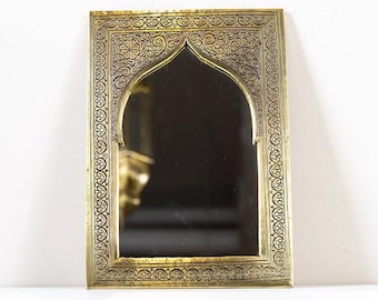Handmade Moroccan Brass Arch Mirror: Royal Hampton Style