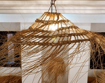 Hangparasol en paille doum fiber naturelle tressée