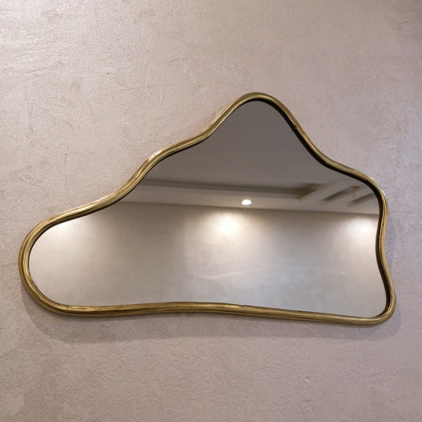 Miroir en laiton fait main - miroir nuage, décoration murale pour chambre d'enfant