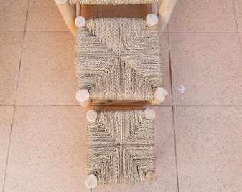 tabouret fait main en bois massif - tabouret marocain écologique