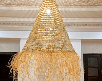 Vävd palmbladslampskärm: Marockansk boho-lampa