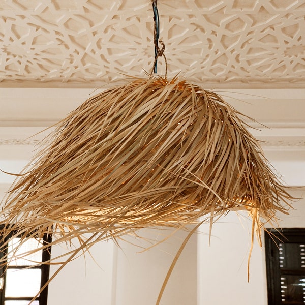 Luminaire Abat-Jour / Suspension Fibre Naturelle Maroc Emma Desert Range Seagrass Abat-Jour ,Lustre Luminaire Abat-Jour Palmier