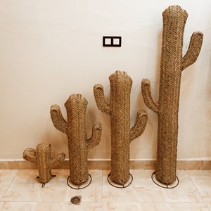Cactus de paja decorativa marroquí, ratán de cactus de paja hecho a mano,  pajita de cactus trenzada, decoración marroquí, ropa al por menor,  decoración Boho -  México