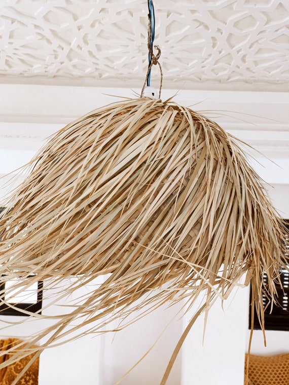 boho lampshade rustic wicker light fixture handmade natural suspension straw pendant light fringe chandelier