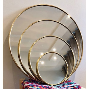 Handmade brass mirror - Round mirror