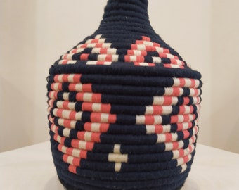 Handgewebter marokkanischer Korb: Berber Boho Home Decor
