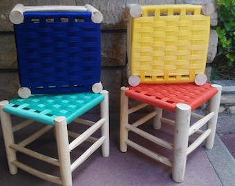 wood solid handmade stool