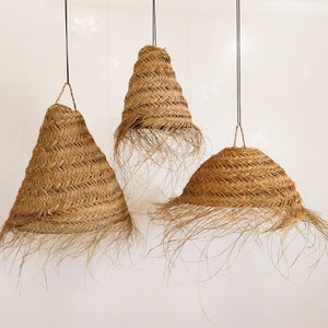 Luminaire Abat-jour /Suspension Parasol Fibre Naturelle Maroc Emma Desert Range Seagrass Abat-Jour ,Lustre Luminaire Abat-Jour Palmier