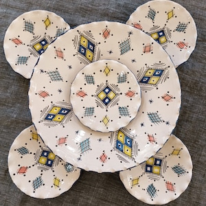 set of 6 handmade & painted plat - berber style