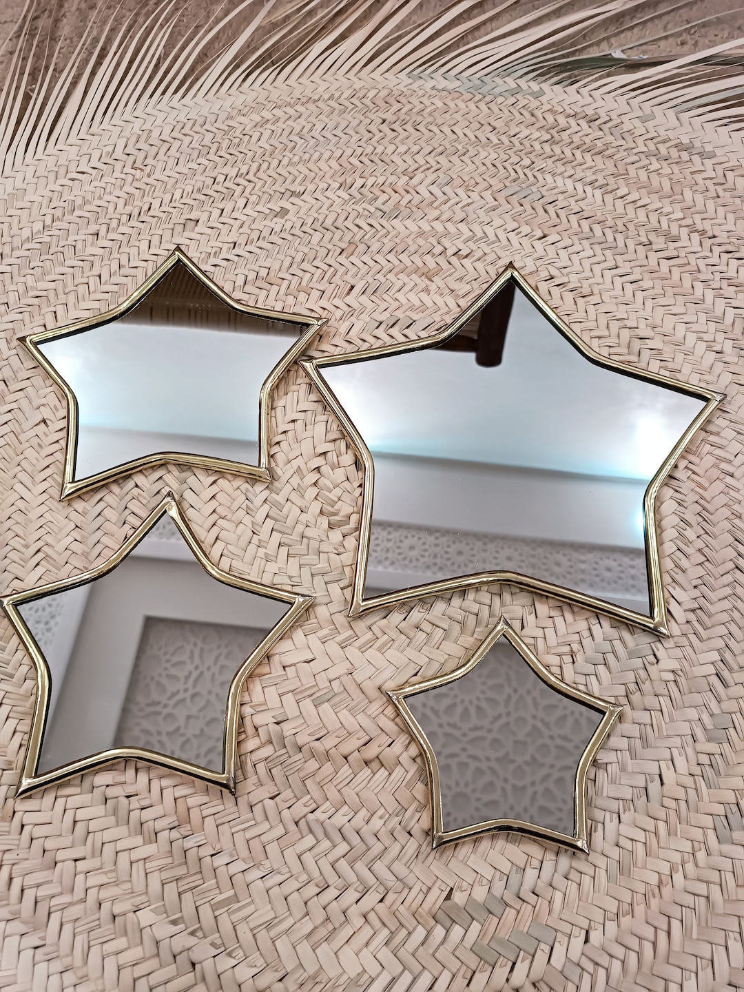 Star Mirror , Wall Decor Nursery, Brass Mirror Irregular, Kids Room