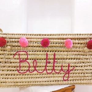 cadeau personnalisé Coffre de rangement en osier 80 cm - Coffre et panier de rangement en feuilles de palmier -