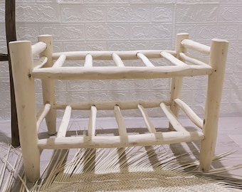 handmade  shoe rack natural wood color