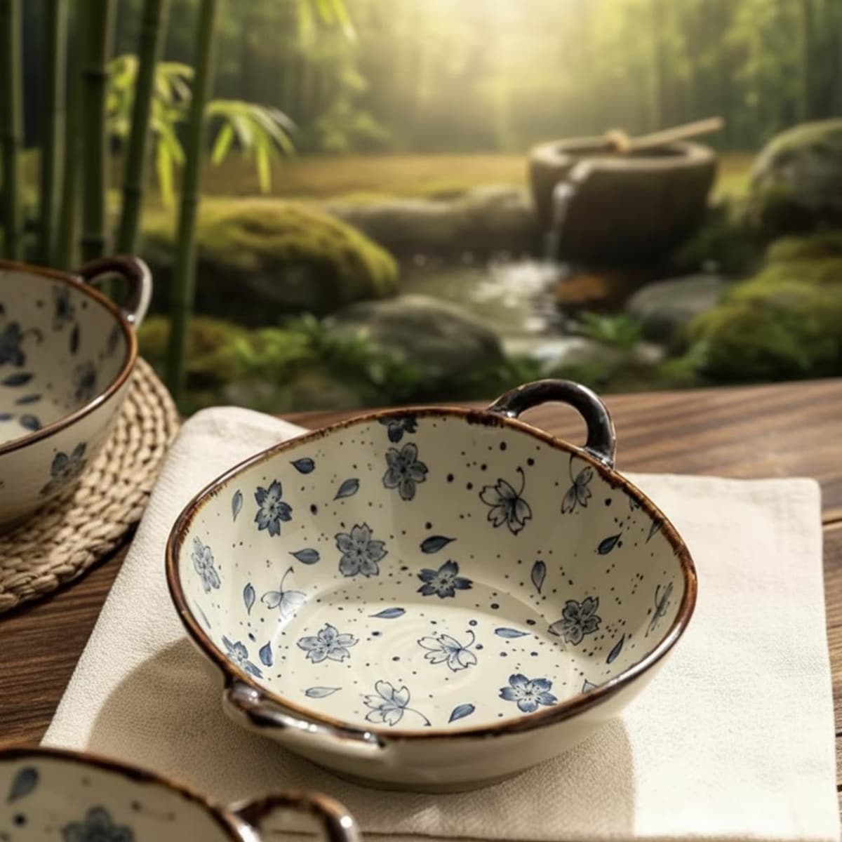 Handmade Floral Ceramic Bowl With Handles – Soup, Salad & Pasta Bowl – Vintage Style Dinnerware - Etsy