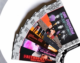 Entradas de recuerdo para conciertos totalmente personalizables.