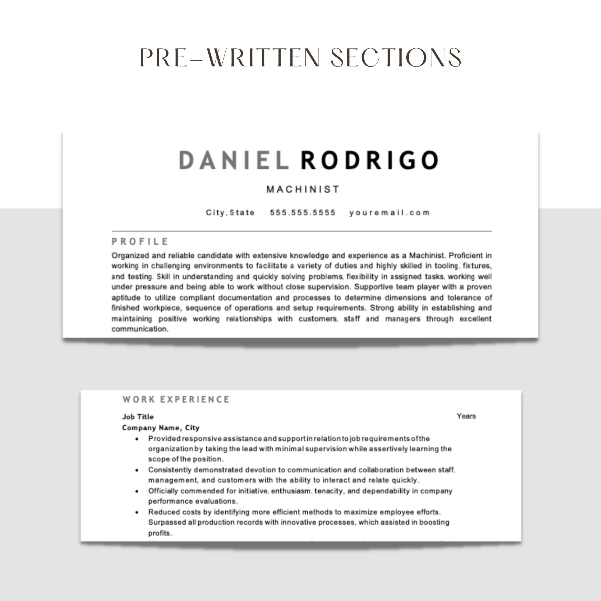 Blue Collar Resume Machinist Resume Template Custom Resume Etsy Blue Collar Resume Machinist Resume Template Custom Resume Etsy