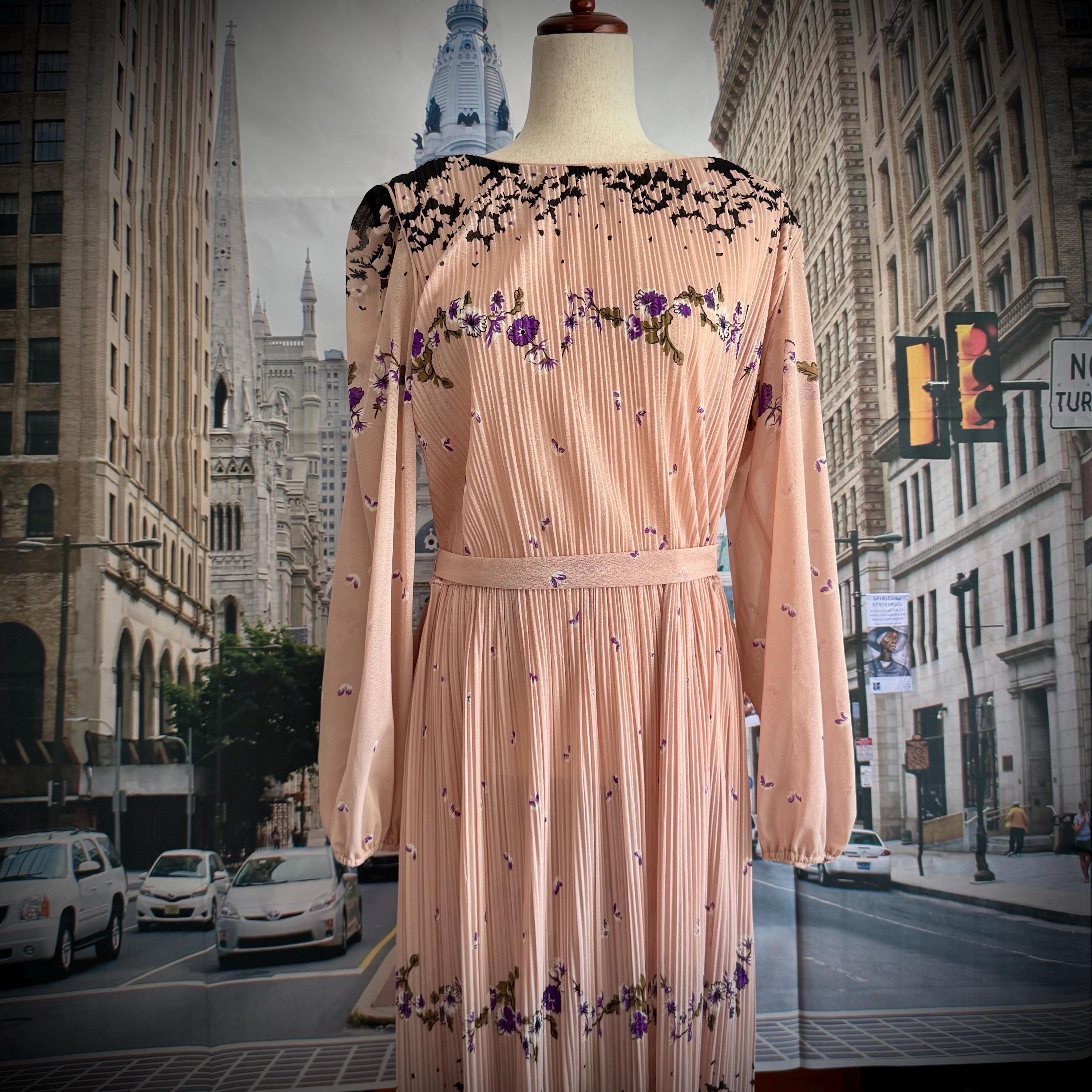 sachin and babi light blue dress Regency Empire Waist Puff Sleeve Chiffon Maxi Bridesmaid Dress In Black main image 1