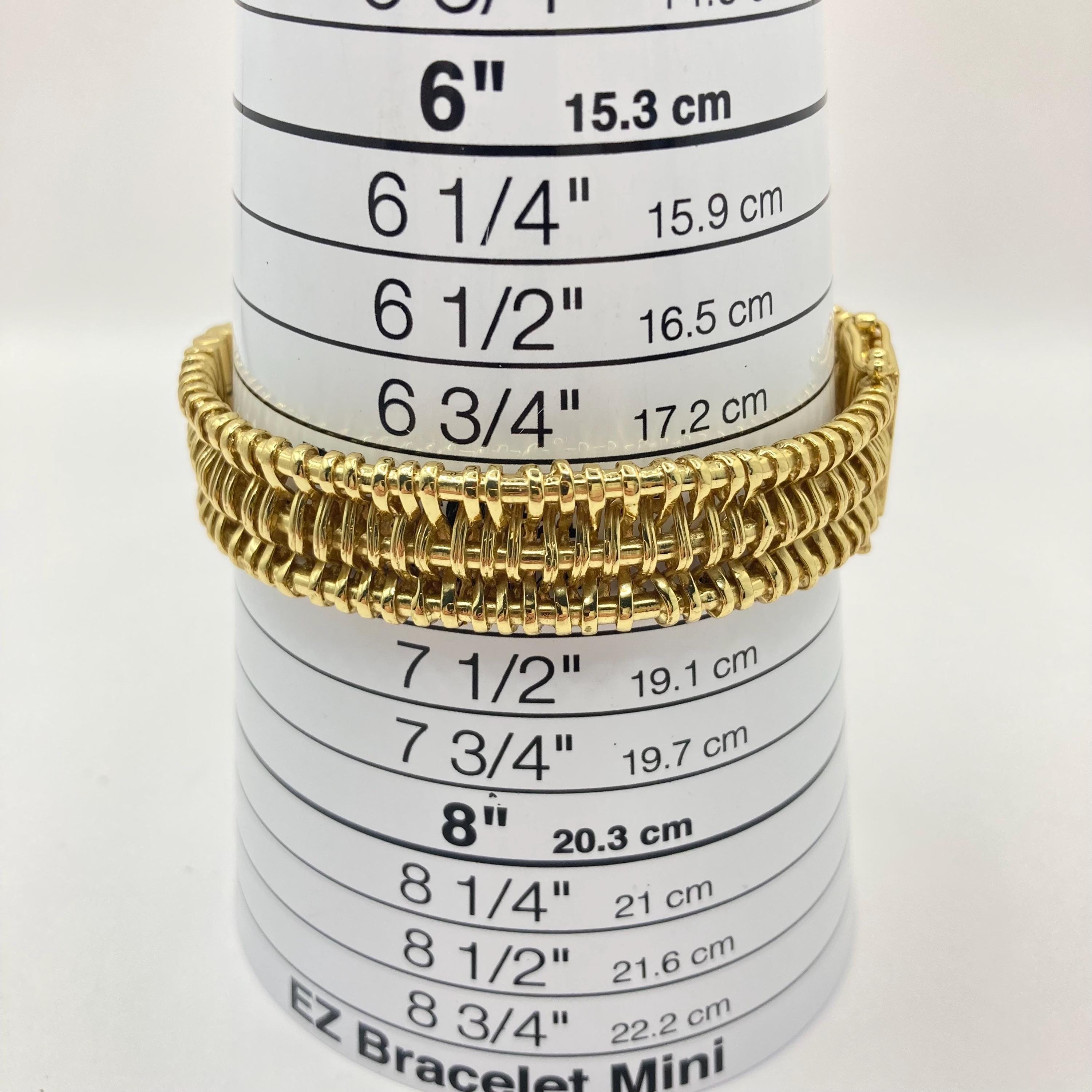 Vintage Vtg Cuff Basket Weave Bracelet Gold Plated Sz 7.25 Oval