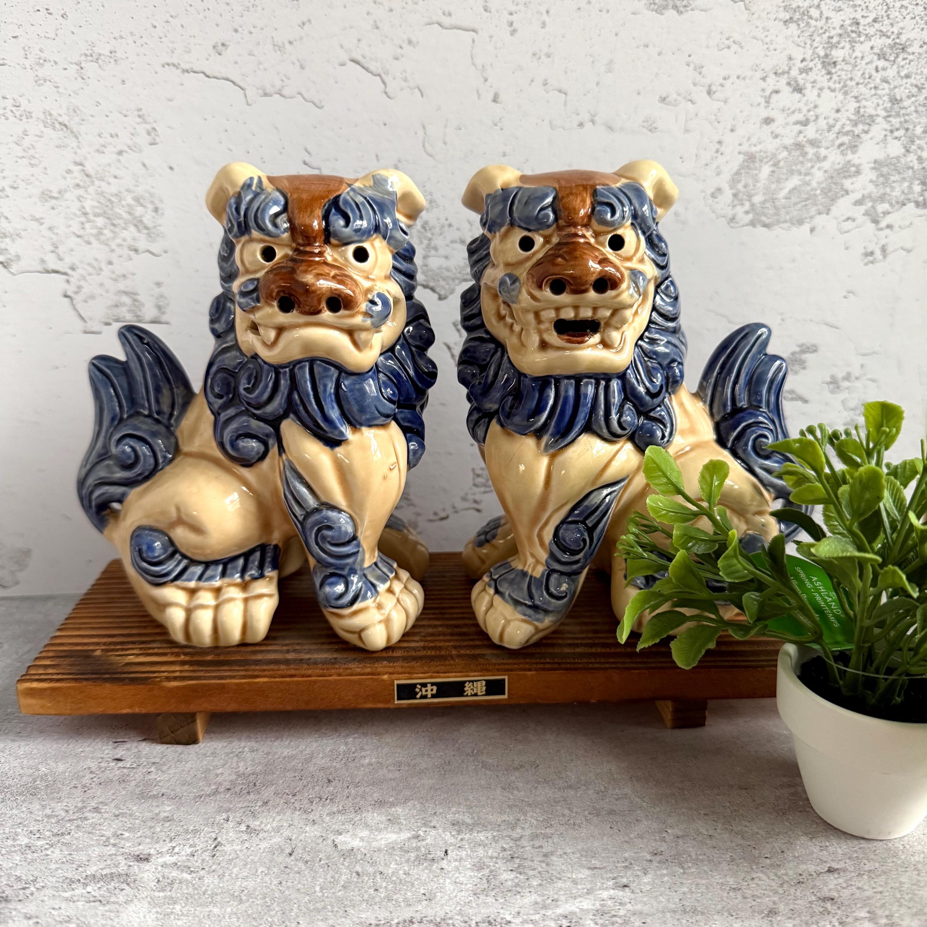 砡製 獅子置物 2609g 東キ8-0307① タニサオ Japanese Shisa - Etsy