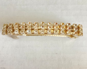 Vintage Vtg Bridal Wedding Hair Barrette 1980’s? Rhinestone Silver Tone 3” Prom Formal Event Special Occasion