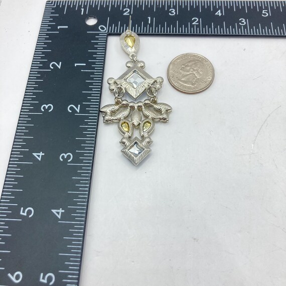 Vintage Vtg Statement Drop Dangle Chandelier Pier… - image 4