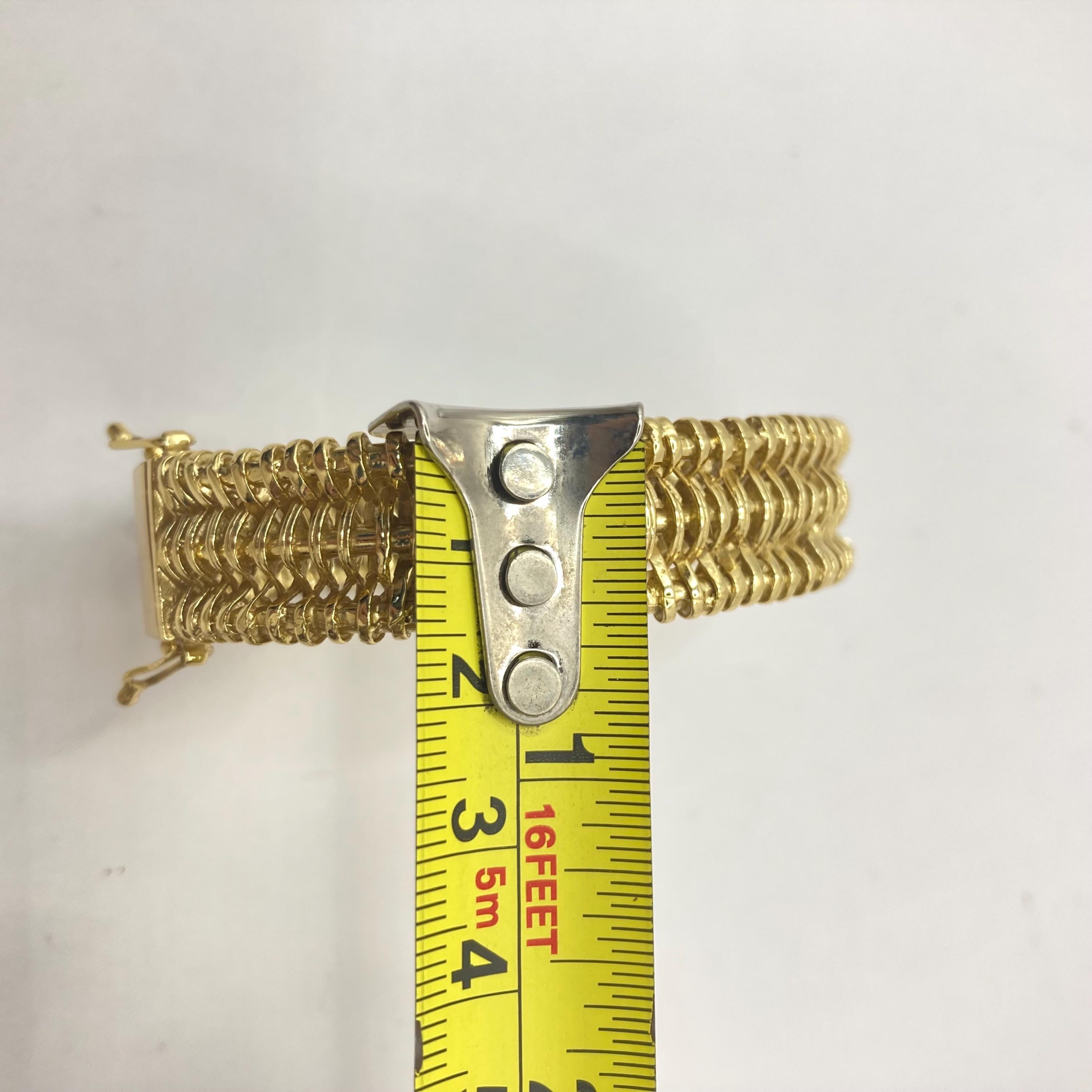 Vintage Vtg Cuff Basket Weave Bracelet Gold Plated Sz 7.25 Oval