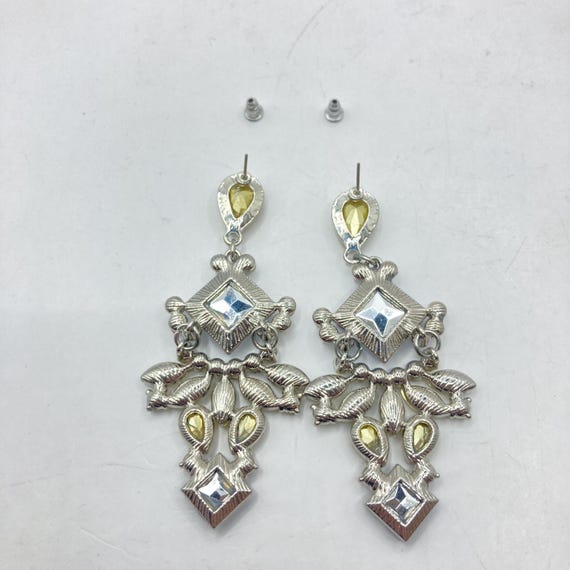 Vintage Vtg Statement Drop Dangle Chandelier Pier… - image 3