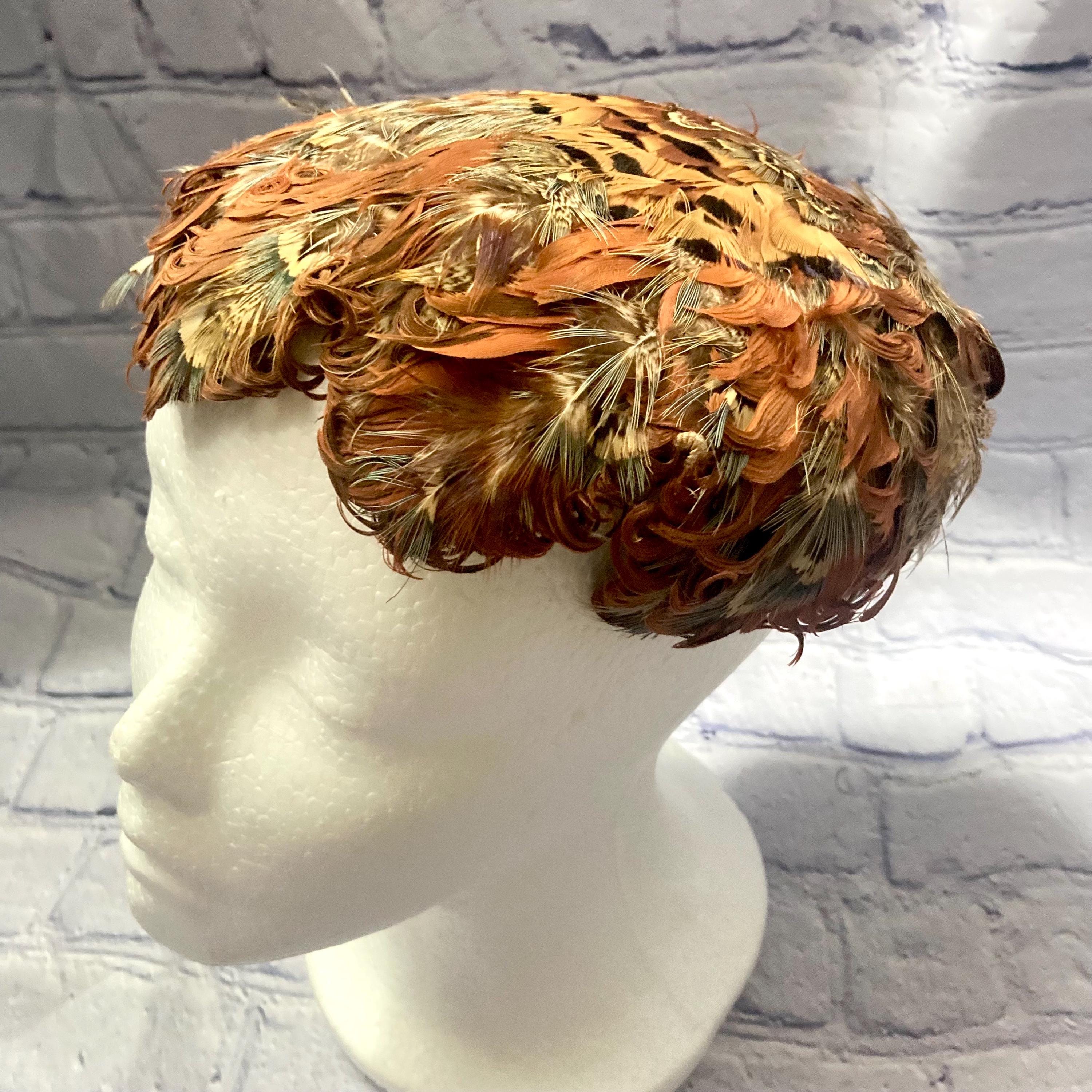 Vintage Vtg Elizabeth Ford Feathered Casque Cap Hat  display picture 1