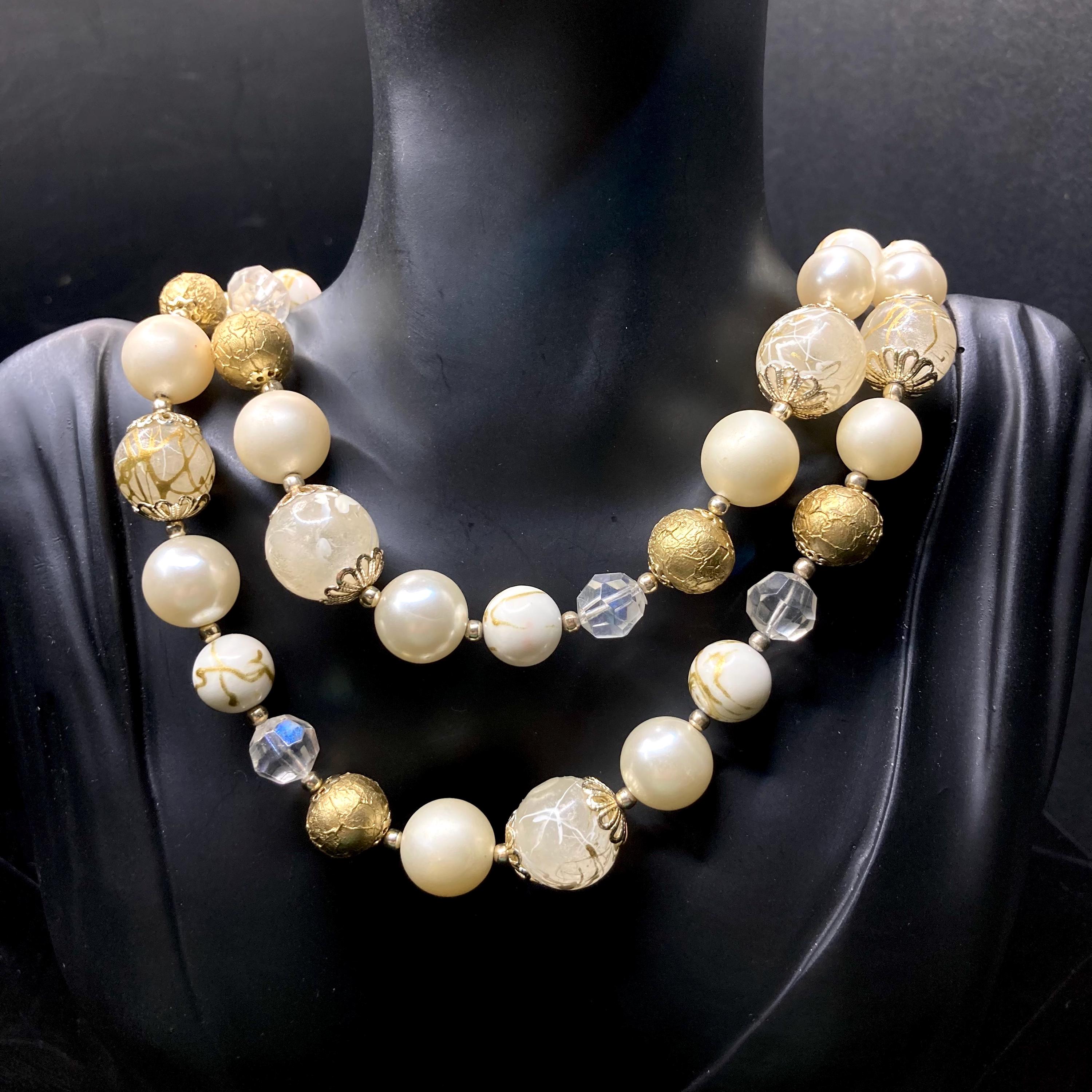 Collier Ras De Cou Perles Nacrées Vintage - Attache 'Japan' - Occasion