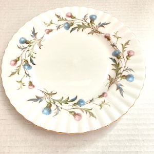 Vintage Vtg Royal Albert Brigadoon Plate 8” Side Luncheon Salad Pink Blue Thistle Discontinued 1980-1997