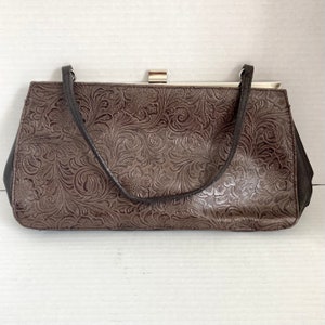 ¿Vintage Vtg Newport News bolso marrón con herramientas 1970-1980 hombro con mango Hobo cuero sintético? Monedero Monedero Bolso